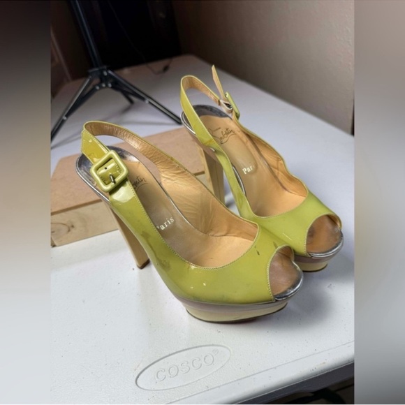 Christian Louboutin Patent Leather Red bottoms Platform Sandal Sz 38 / US 8 - Picture 8 of 12